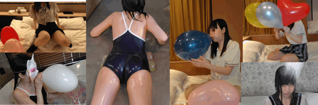 【ひなた】スクール水着で水風船&風船遊びのサムネイル